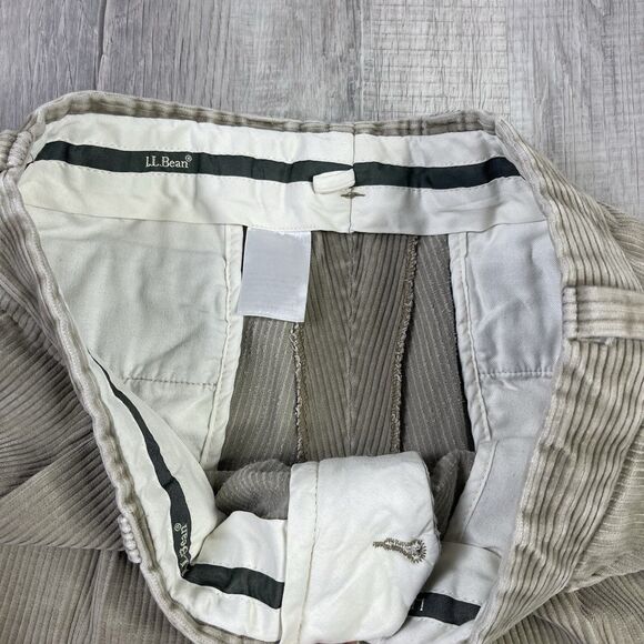 Vtg LL Bean Pants Mens 31X29 Khaki Classic Flat Front Straight Leg Corduroy P - Picture 5 of 13